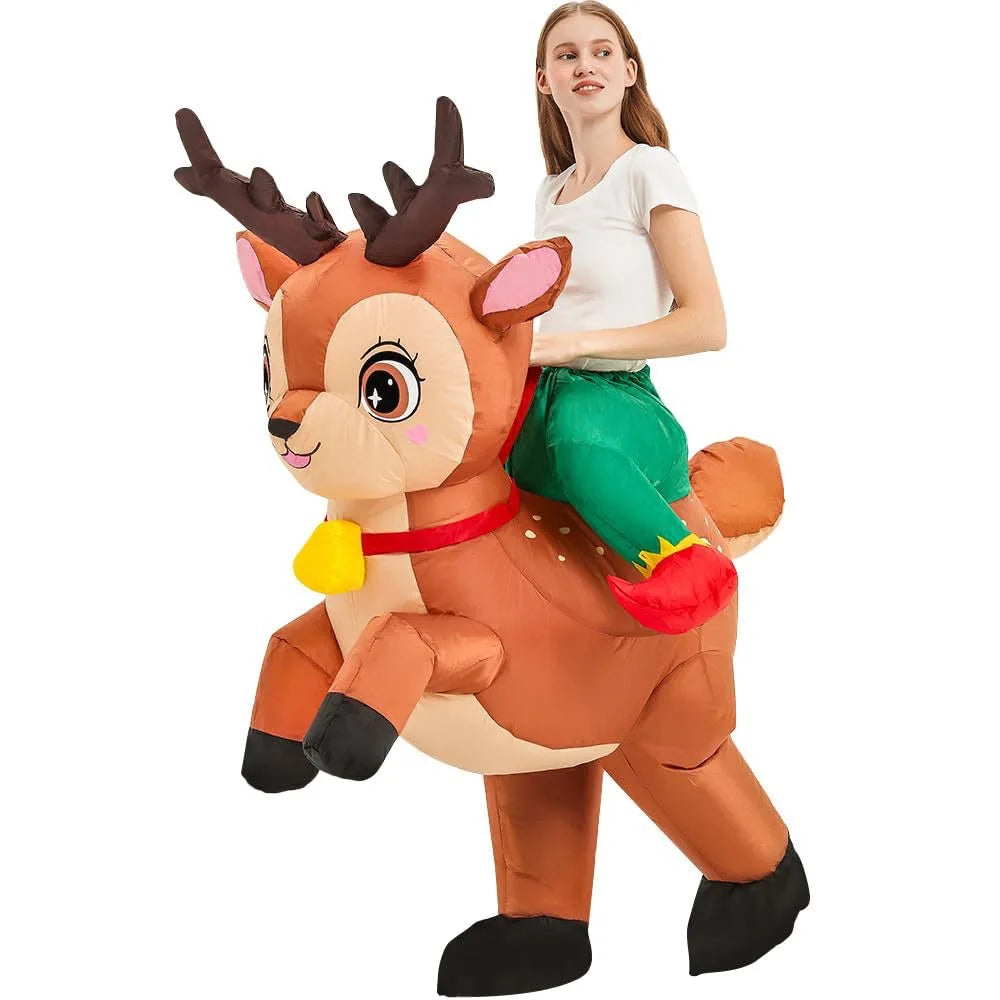 Inflatable Riding ELK Cosplay Air Blow-up- Christmas Costume