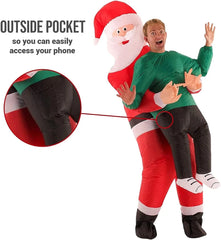 Morph Santa Piggyback Costume - Christmas Outfit Men