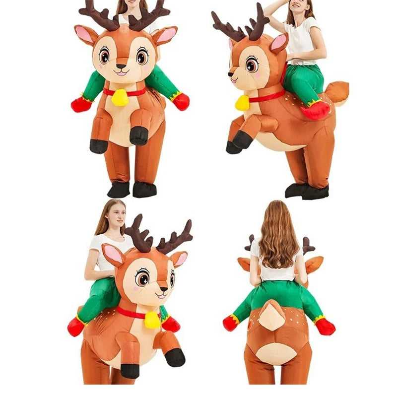 Inflatable Riding ELK Cosplay Air Blow-up- Christmas Costume