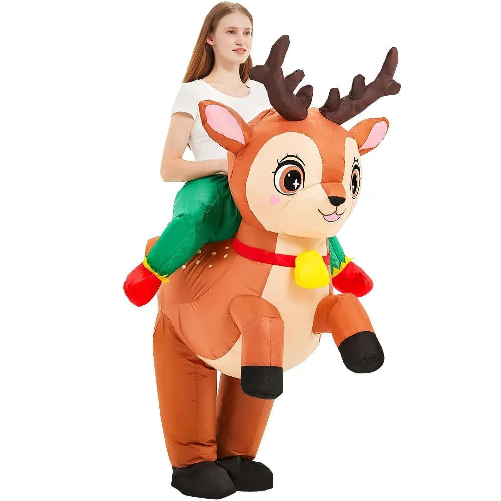 Inflatable Riding ELK Cosplay Air Blow-up- Christmas Costume