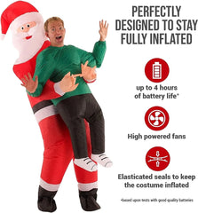 Morph Santa Piggyback Costume - Christmas Outfit Men